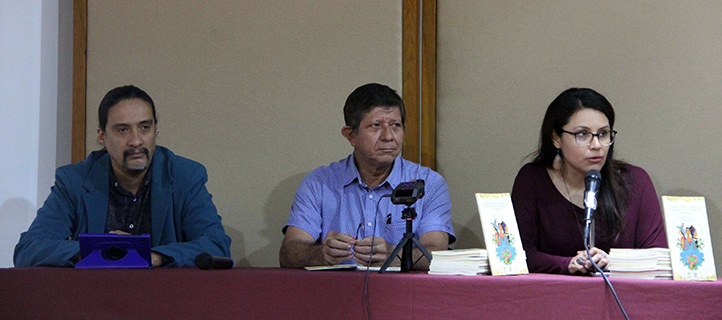 Felipe Javier Galán López, Alfredo Delgado Calderón y Lourdes Becerra Zavala, en la presentación del libro 