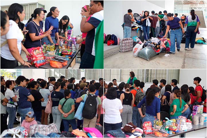 Comunidad universitaria de la región Poza Rica-Tuxpan apoya voluntariamente en centros de acopio, en beneficio de damnificados por la contingencia del norte de Veracruz 
