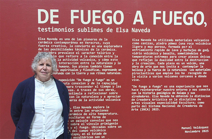 La artista Elsa Naveda Chávez inauguró en el MAX su exposición titulada De fuego a fuego 