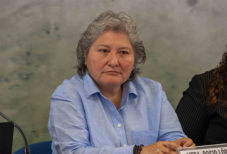 Rocío López, coordinadora del Observatorio de Igualdad de Género, presentó algunos de los resultados de la encuesta realizada con el estudiantado en 2024 