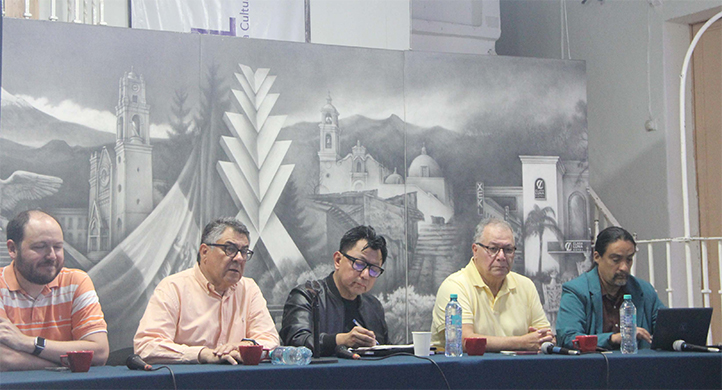 Antonio Stivalet, Carlos Villaseñor, Alejandro Mariano y Federico Colín, ponentes participantes en el conversatorio 