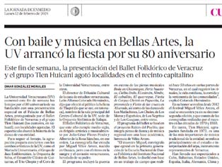 Imagen Con baile y música en Bellas Artes, la UV arrancó la fiesta por su 80 aniversario