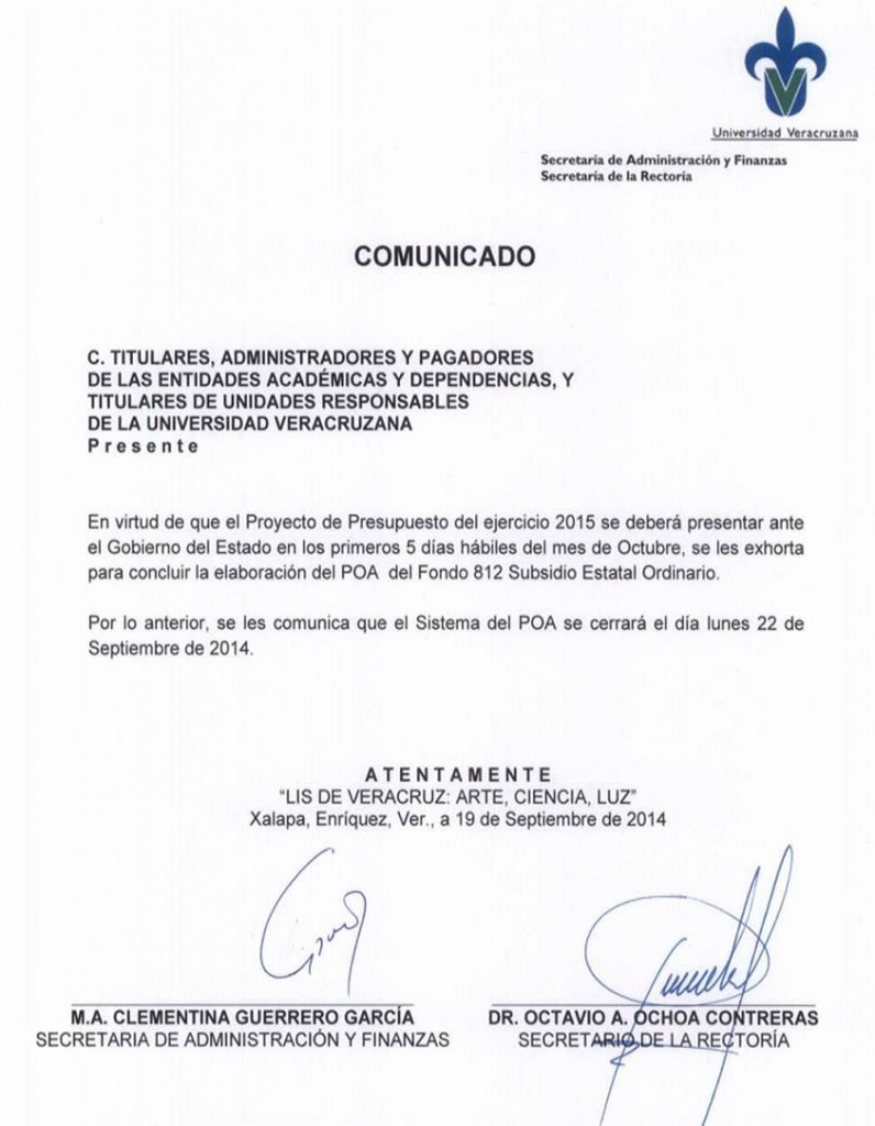 Comunicado-POA fondo 812