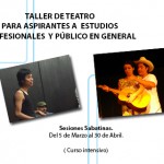 Imagen TALLER DE TEATRO  PARA ASPIRANTES A  ESTUDIOS  PROFESIONALES  Y PÚBLICO EN GENERAL