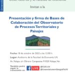 Imagen Invitación a la presentación del Observatorio de Procesos Territoriales y Paisajes