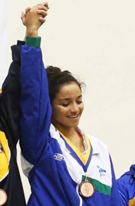 La judoca Alejandra Aulis, bronce