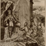 Imagen que muestra a indios de Zempoala con presentes para Carlos V (extraída de Historia de Nueva-España,1770)