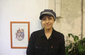 Ivonne Monzalvo con su obra Otros gustos