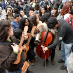 La movilización se convirtió en un encuentro cultural