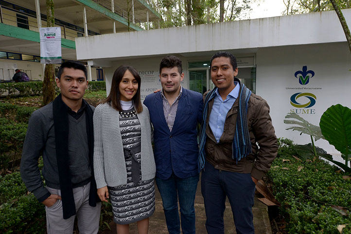Oshman Escudero, Maridalia Ladrón de Guevara, Cristian Hernández y Josué Saldaña