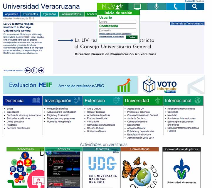 ¿Cómo ingresar a MiUV desde www.uv.mx? Busca tu usuario y contraseña en tu acta de inscripción. Por seguridad, es obligatorio cambiar tu contraseña en tu primer inicio de sesión. Sustituye la que te asignamos por otra que sólo tú conozcas.