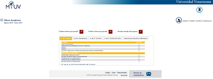  Inscripción. Cuando avances al próximo periodo, deberás inscribirte en línea desde MiUV, a partir de la oferta académica que se te presenta, en la que se mostrarán los requisitos que debes cumplir.