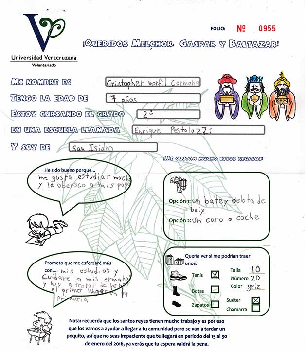 Carta a los Reyes Magos