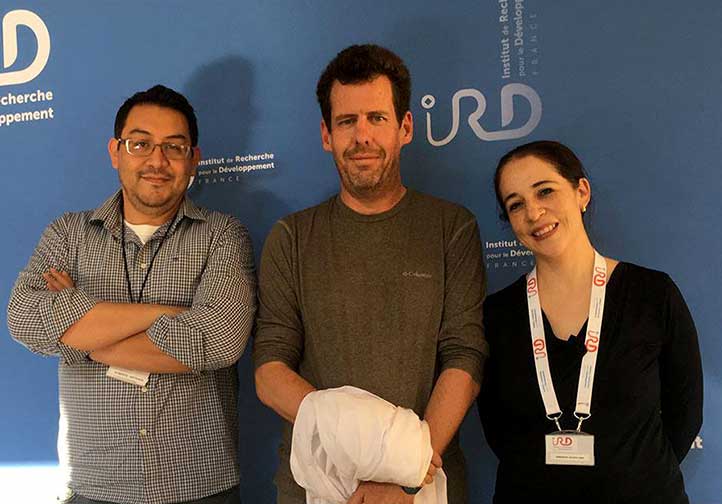 Mario Arteaga, Daniel Grimanelli y Ana Dorantes en el IRD de Francia (Foto: Inbioteca)