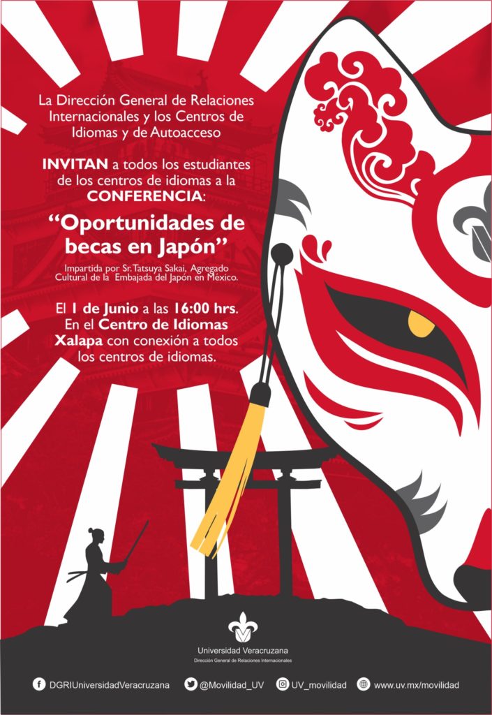Cartel de la conferencia "Oportunidades de becas en Japón".